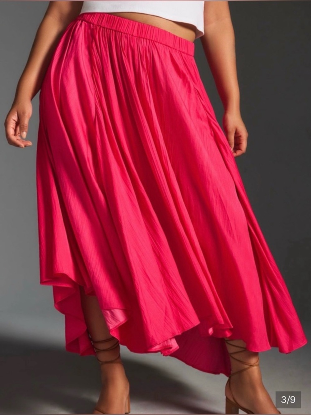 NWOT Anthropologie Sleek A-Line Skirt (Hot Pink) // Size L Petite